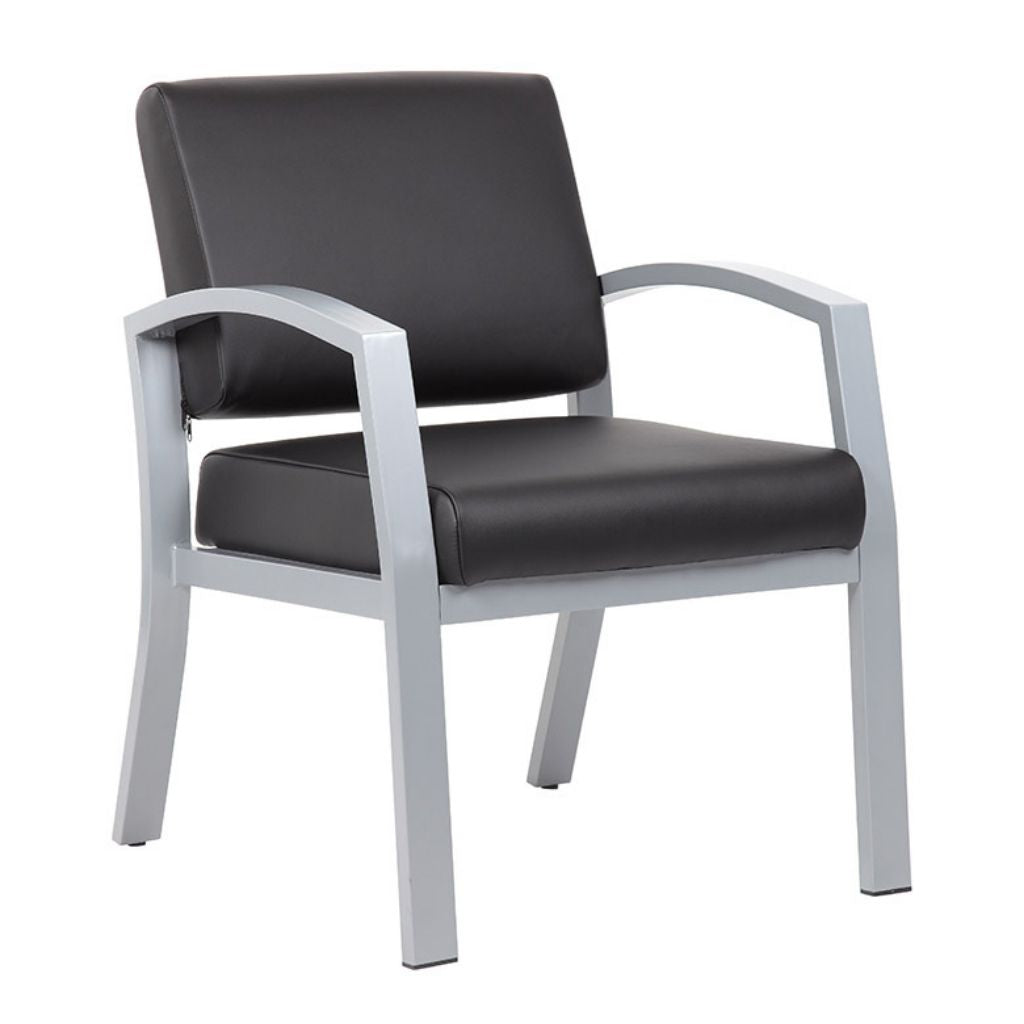 Aria Antimicrobial Reception Chair | Brushed Nickel