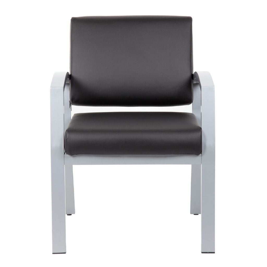 Aria Antimicrobial Reception Chair | Brushed Nickel
