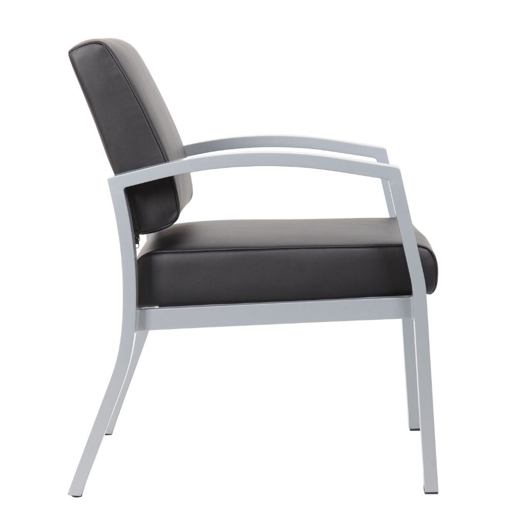 Aria Antimicrobial Reception Chair | Brushed Nickel