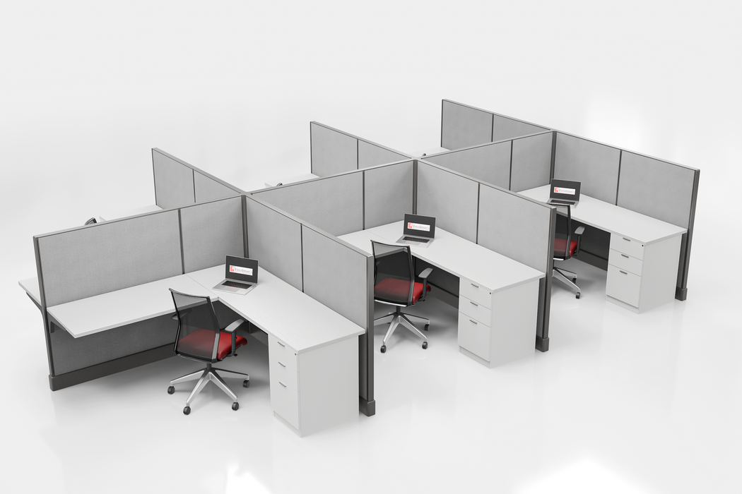 Modern Office Cubicle 6'x6' (53''H) 6 Pack