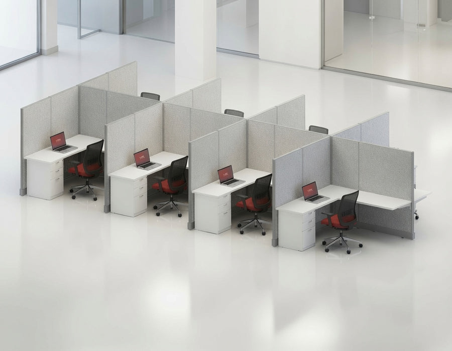 Modern Office Cubicle 6'x6' (67''H) 8 People
