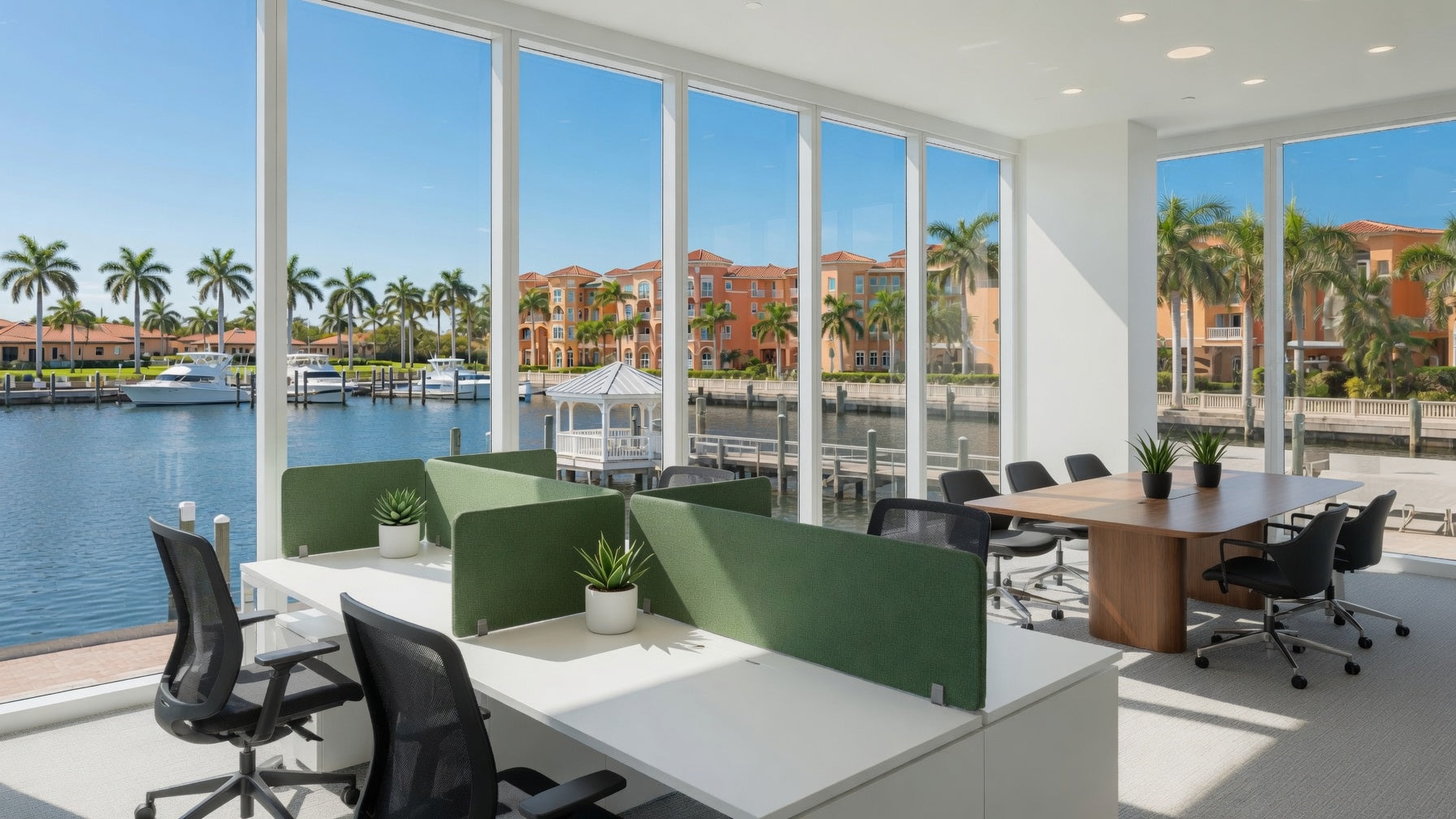 Naples Cubicle Desk Office Layout Rendering