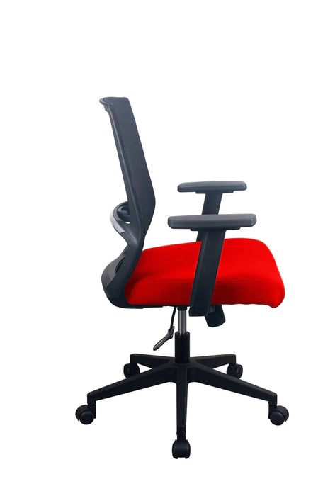 PAVIA Ergonomic Mesh Task Chair - Freedman's Office Furniture - Red Side View