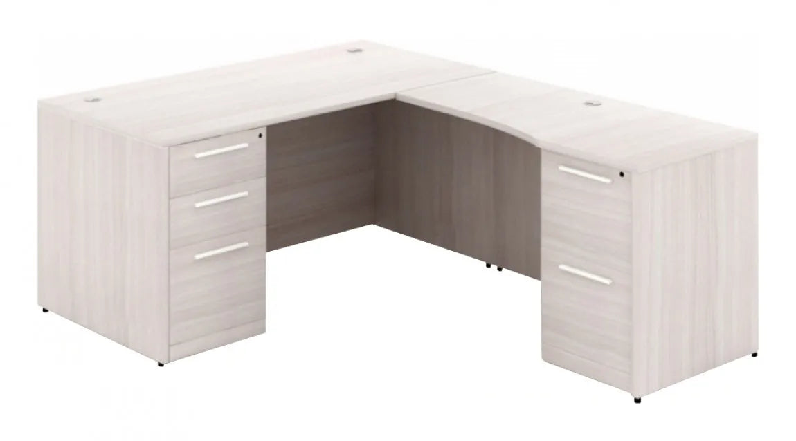 Santa Monica L-Shaped Desk with Laminate Modesty Panel