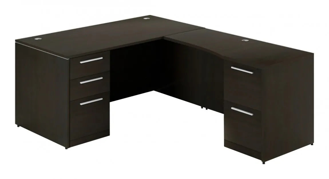 Santa Monica L-Shaped Desk with Laminate Modesty Panel
