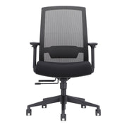 Simply Ergonomic Task Chair in black with mesh back, front view