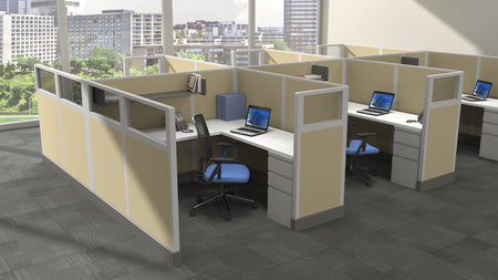 Modern Office Cubicle 6'x6' 6 Pack
