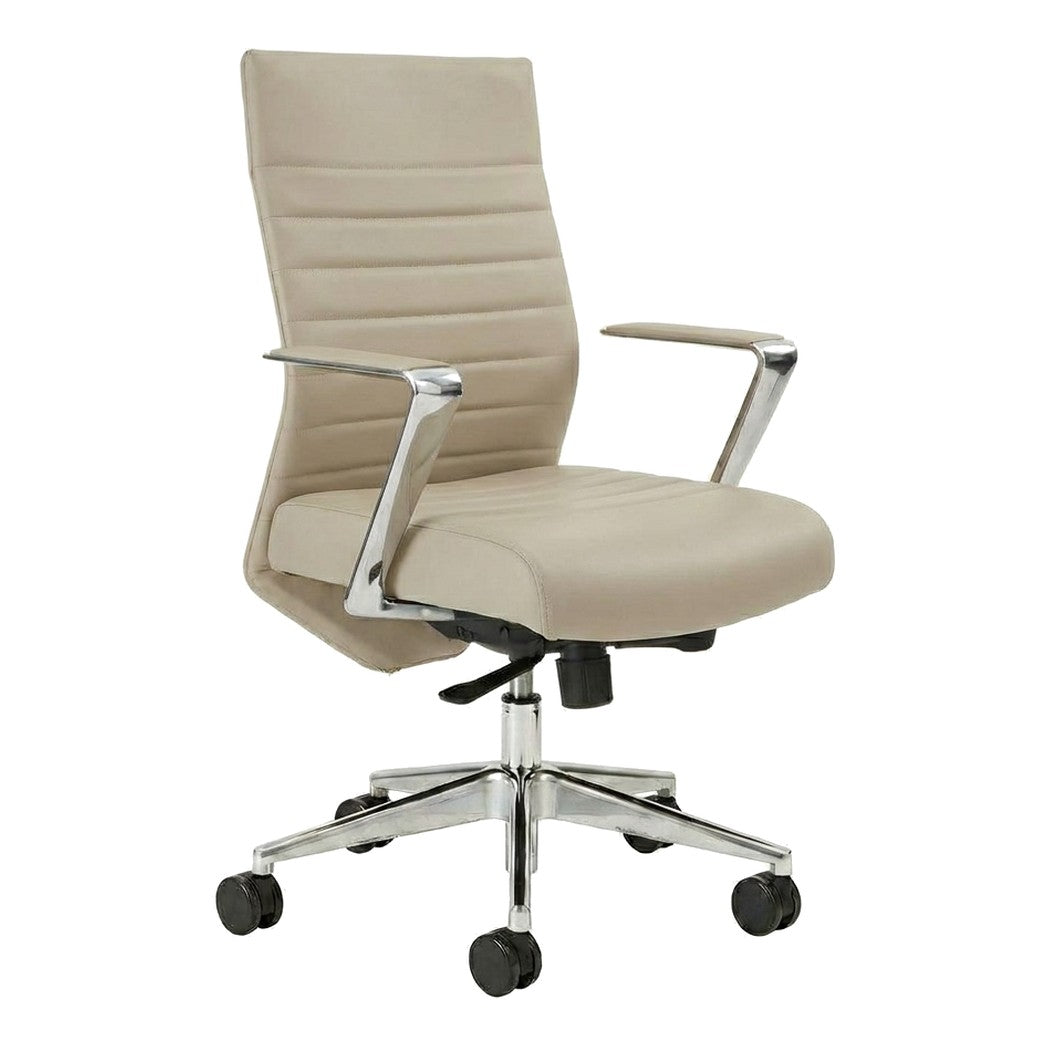 Stella Executive Chair in Champagne faux leather, front three-quarter view