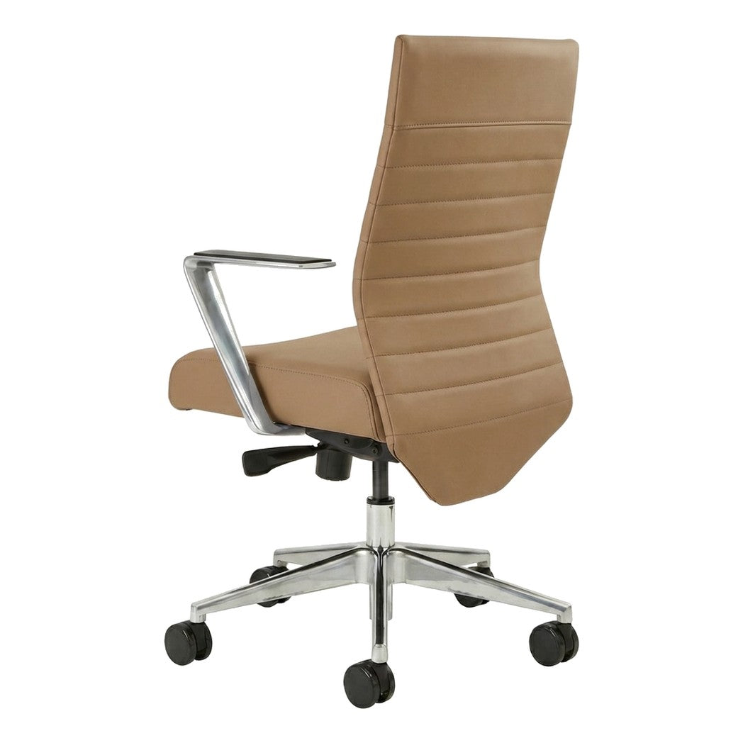 Stella Executive Chair in Skippy faux leather, rear three-quarter view