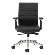 Stella Task Chair in black faux leather, front view