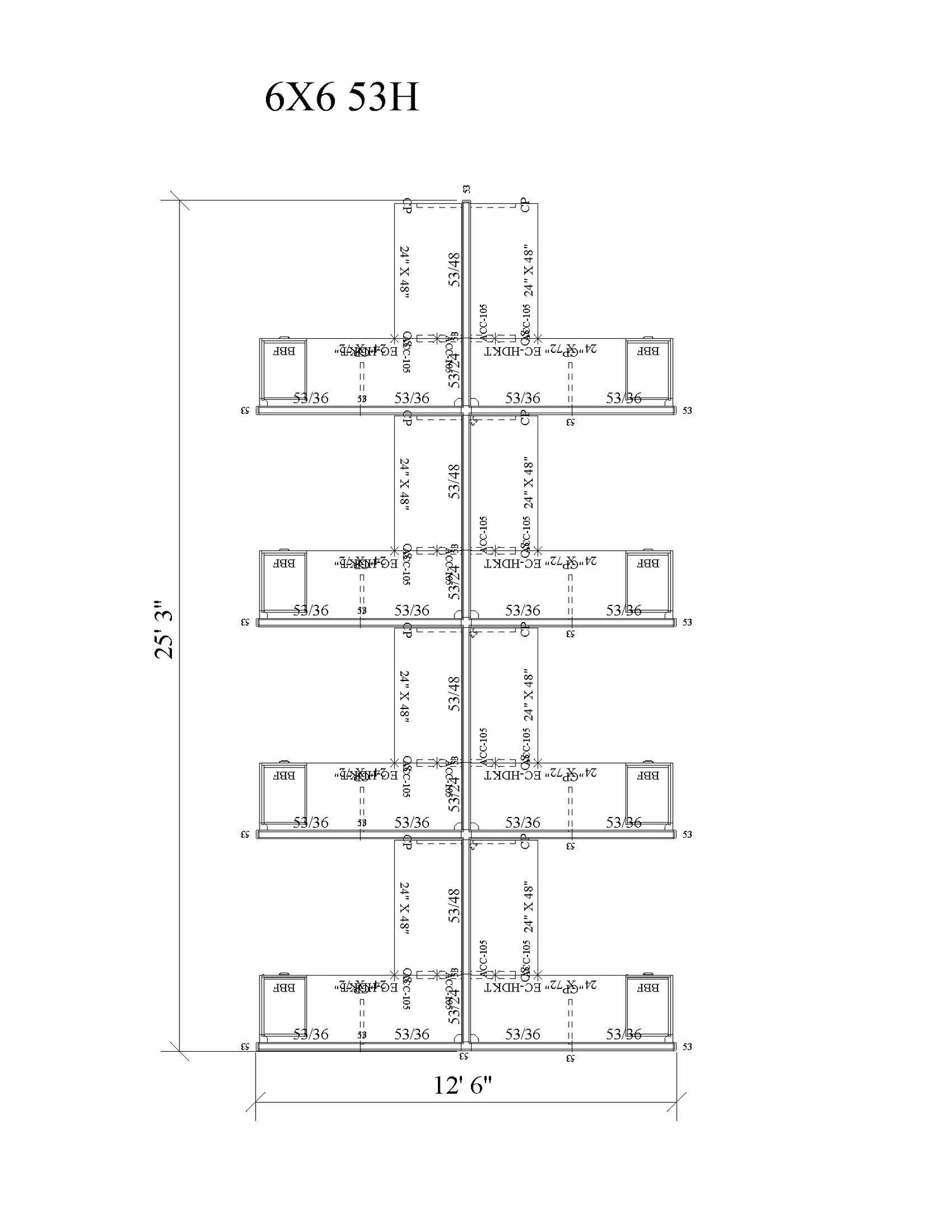 Modern Office Cubicle 6'x6' (53''H) 8 Pack