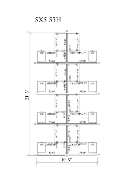 Modern Office Cubicle 5'x5' (53''H) 8 Pack