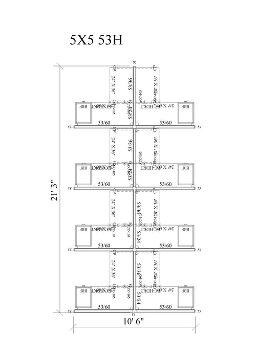 Modern Office Cubicle 5'x5' (53''H) 8 Pack