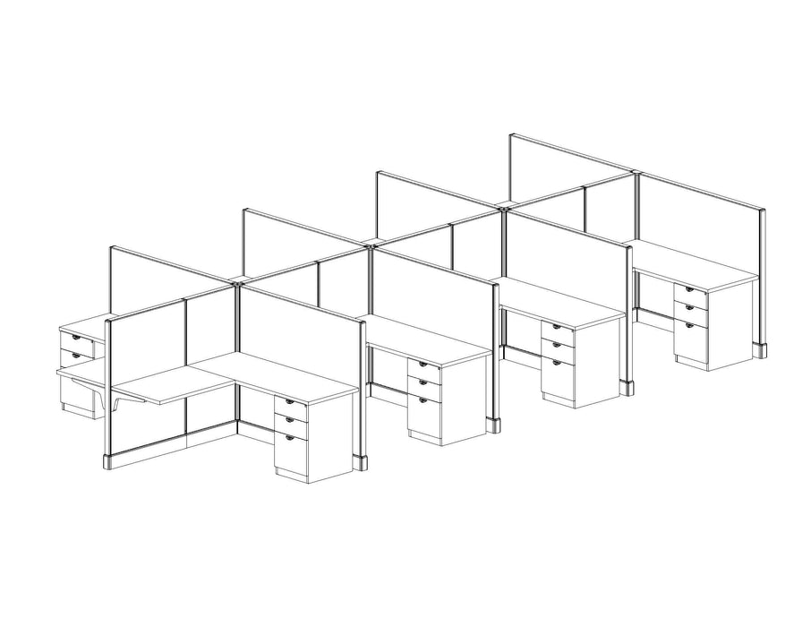 Modern Office Cubicle 5'x5' (53''H) 8 Pack