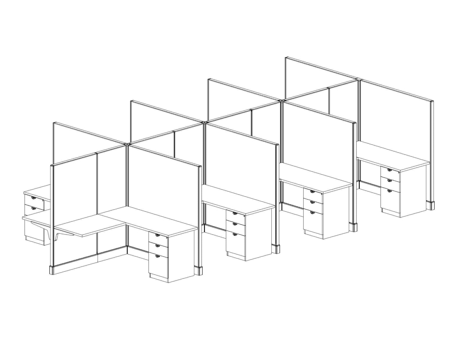 Modern Office Cubicle 5'x5' (67''H) 8 People