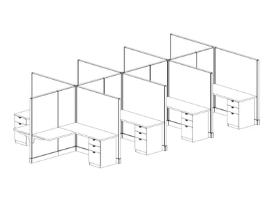 Modern Office Cubicle 5'x5' (67''H) 8 People