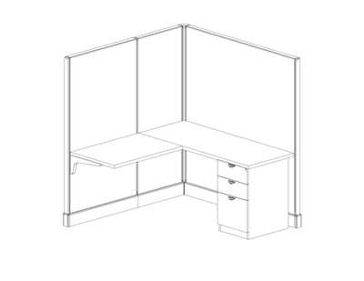 Modern Office Cubicle 5'x5' (67''H) Single