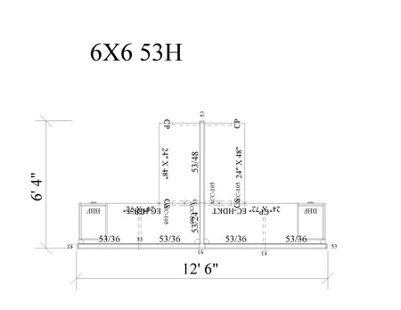 Modern Office Cubicle 6'x6' (53''H) 2 Pack