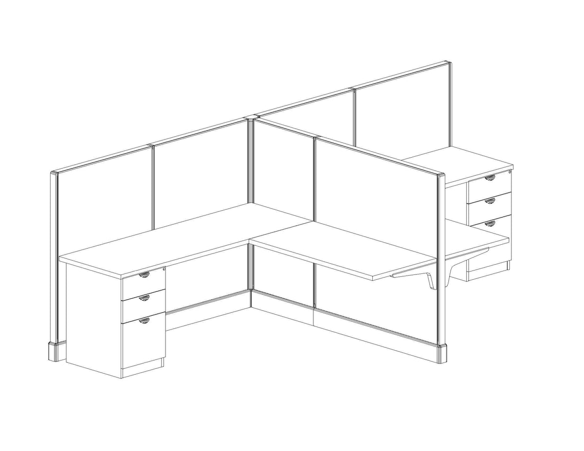 Modern Office Cubicle 6'x6' (53''H) 2 Pack