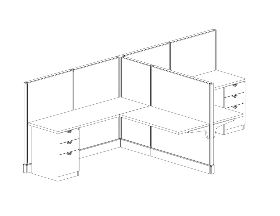 Modern Office Cubicle 6'x6' (53''H) 2 Pack