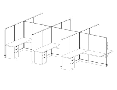 Modern Office Cubicle 6'x6' (67''H) 6 People