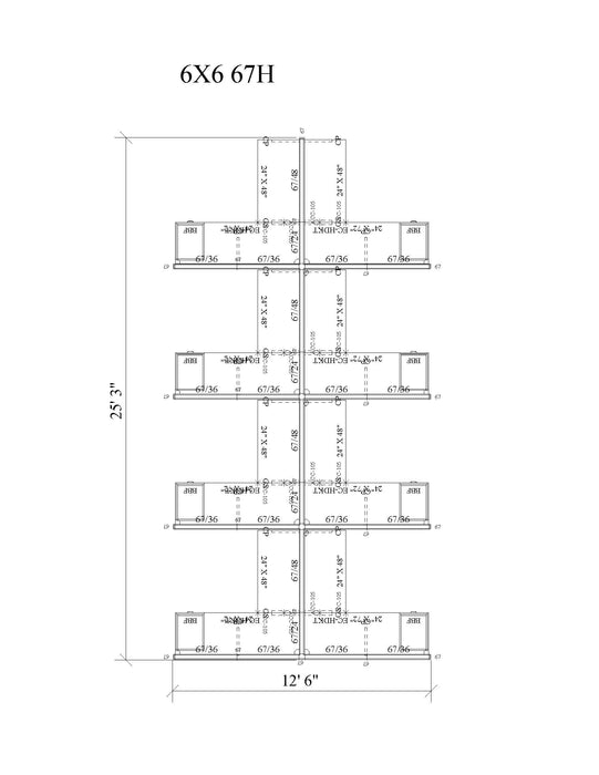 Modern Office Cubicle 6'x6' (67''H) 8 People