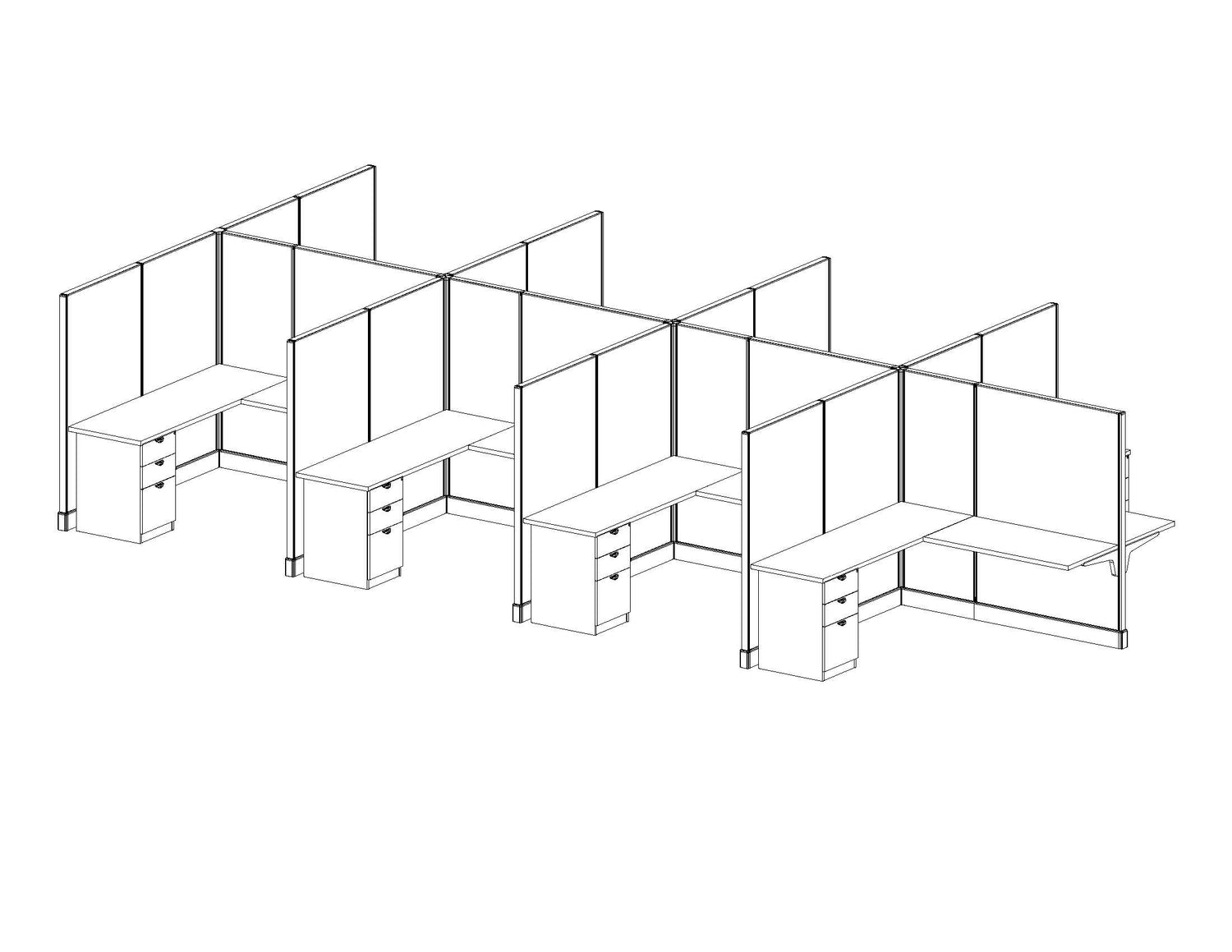 Modern Office Cubicle 6'x6' (67''H) 8 People