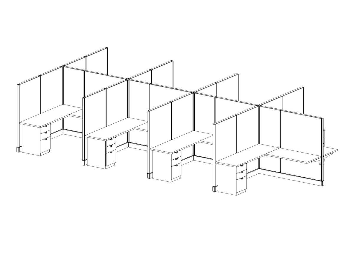 Modern Office Cubicle 6'x6' (67''H) 8 People