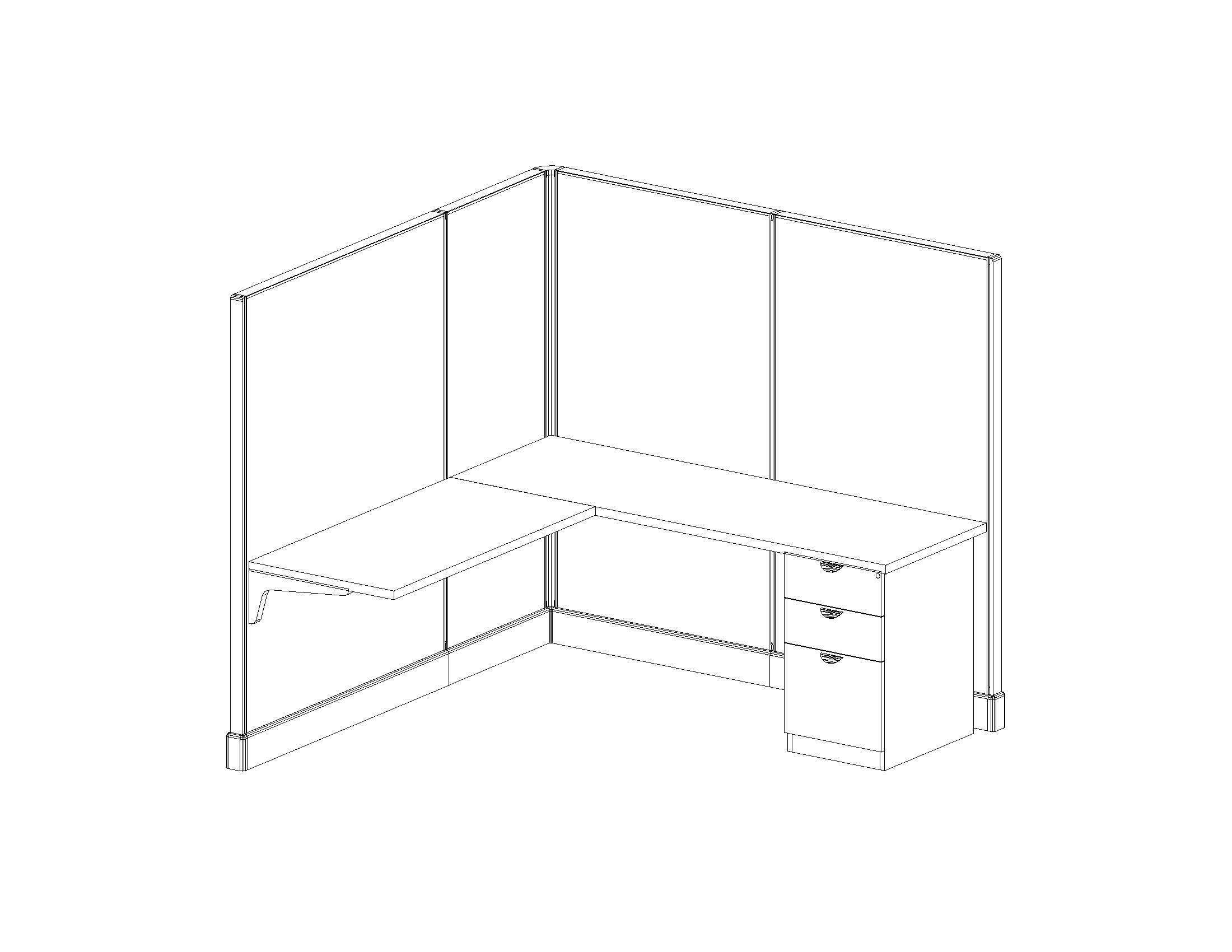 Modern Office Cubicle 6'x6' (67''H) Single