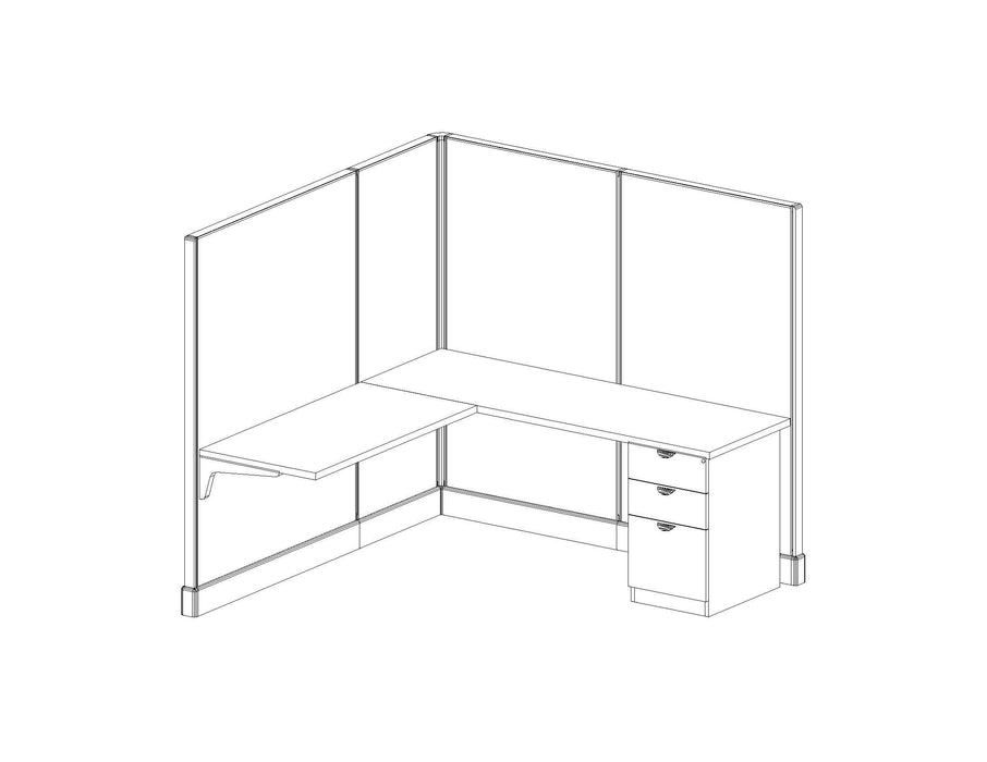 Modern Office Cubicle 6'x6' (67''H) Single