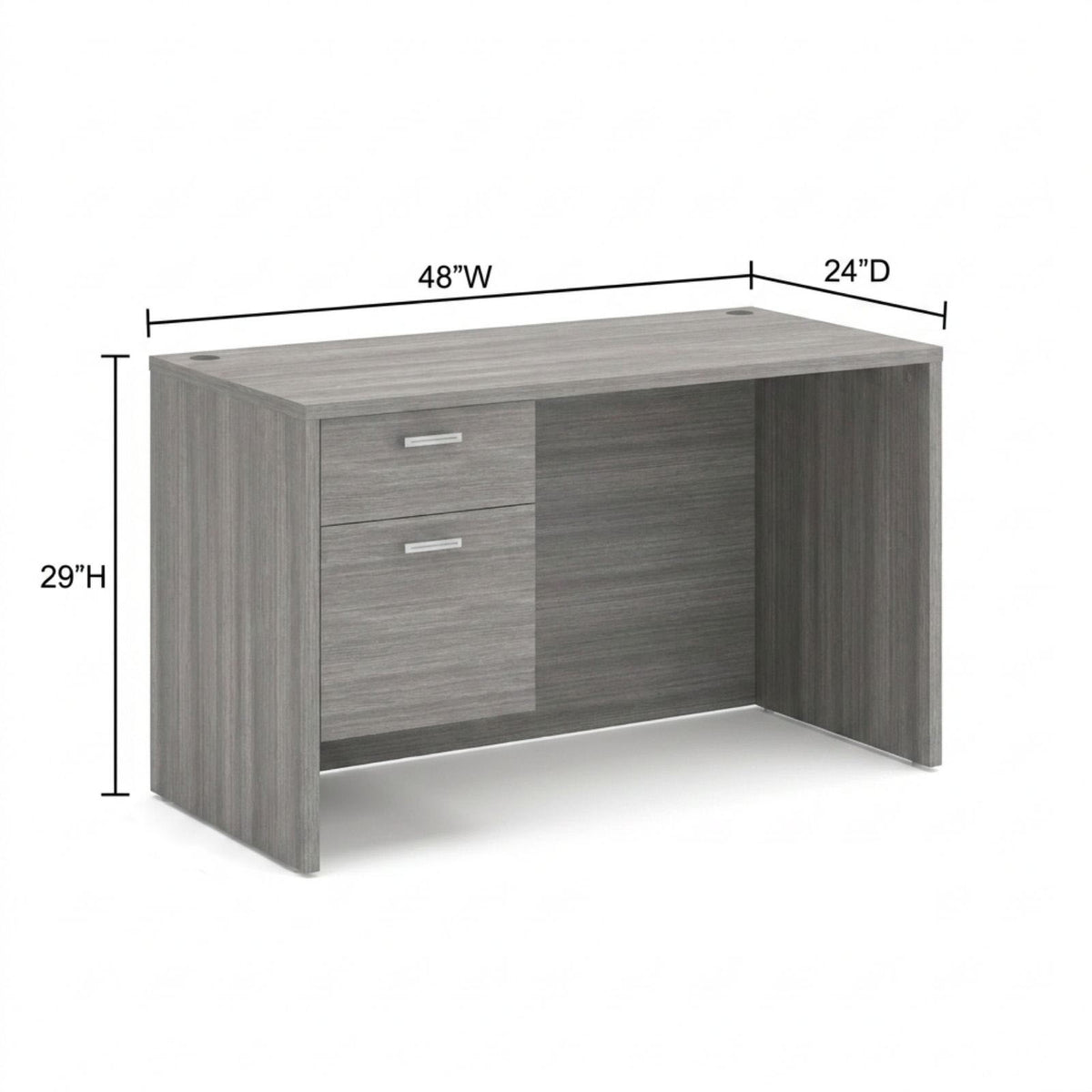 Bellagio 48" Suspended Single Pedestal Rectangular Desk