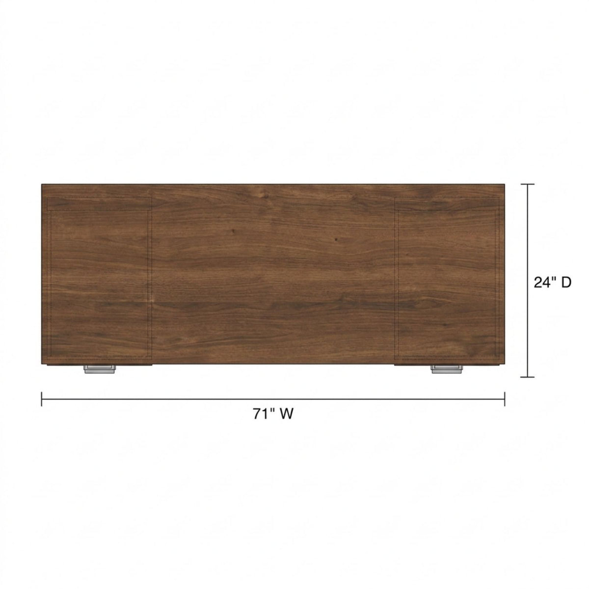 Bellagio 71"W Storage Credenza With Full Double Pedestals