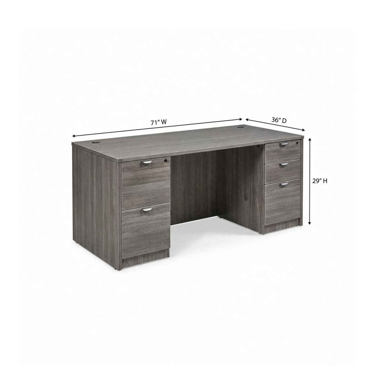 Bellagio 71"W Double Pedestal Rectangular Desk