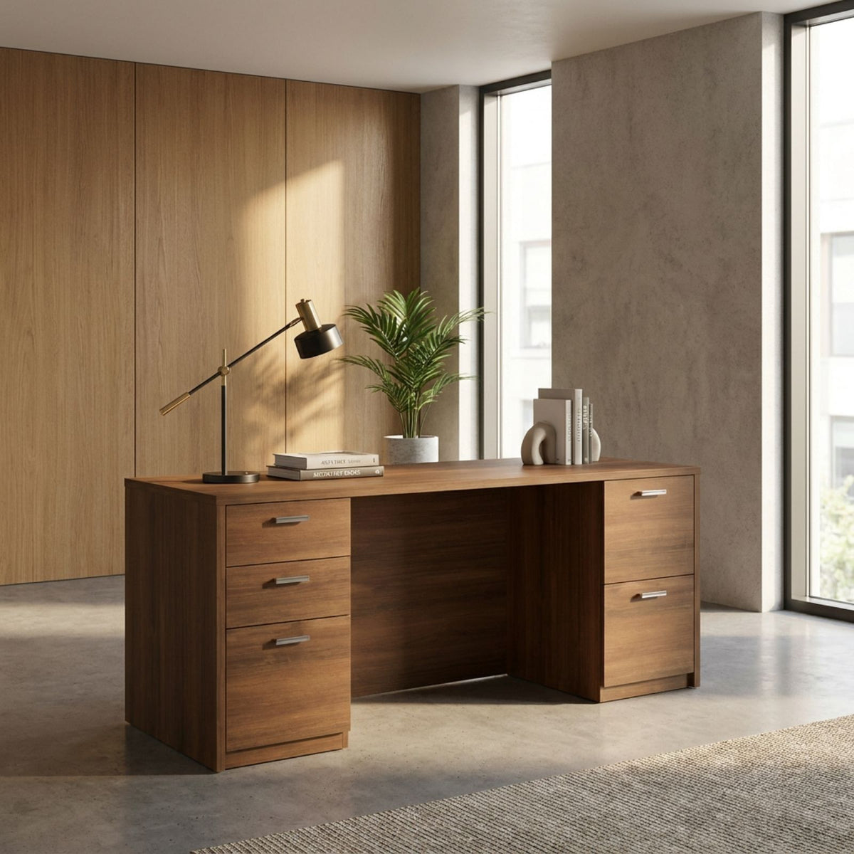 Bellagio 71"W Storage Credenza With Full Double Pedestals