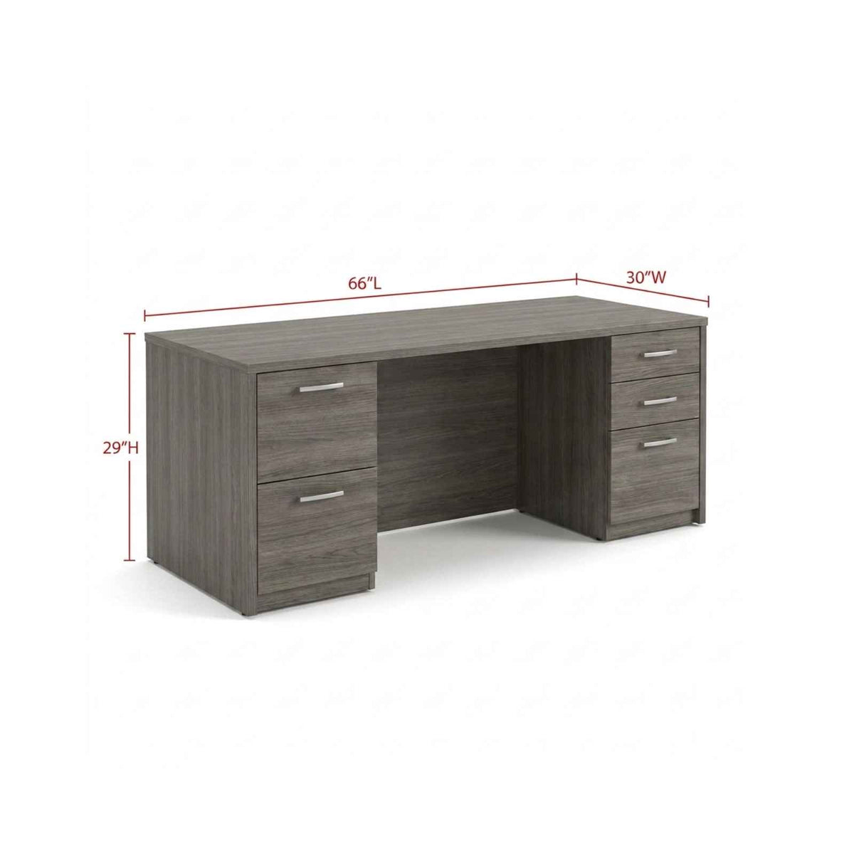 Bellagio 66"W Double Pedestal Rectangular Desk