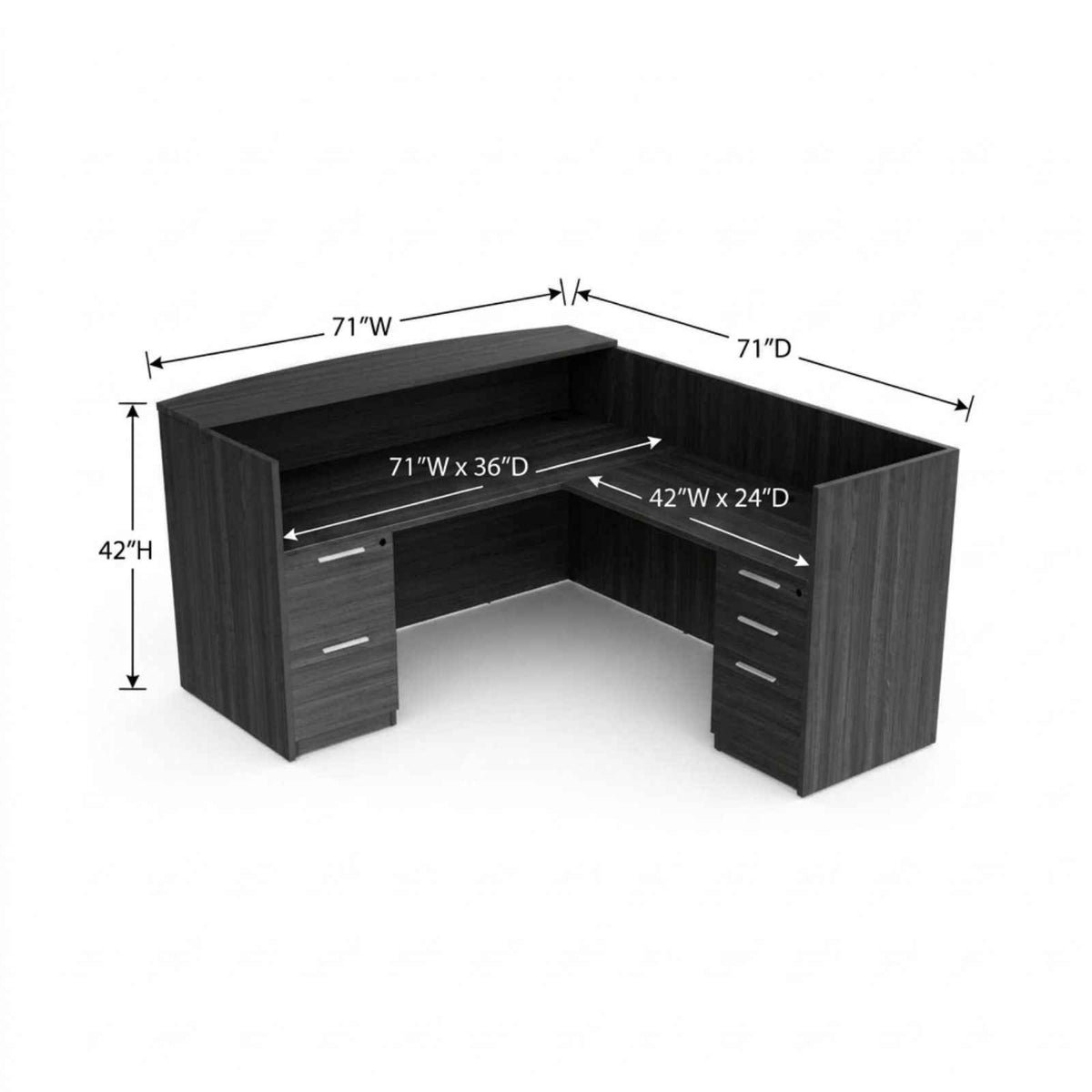 Bellagio L-Shaped Reception Desk with Transaction Counter