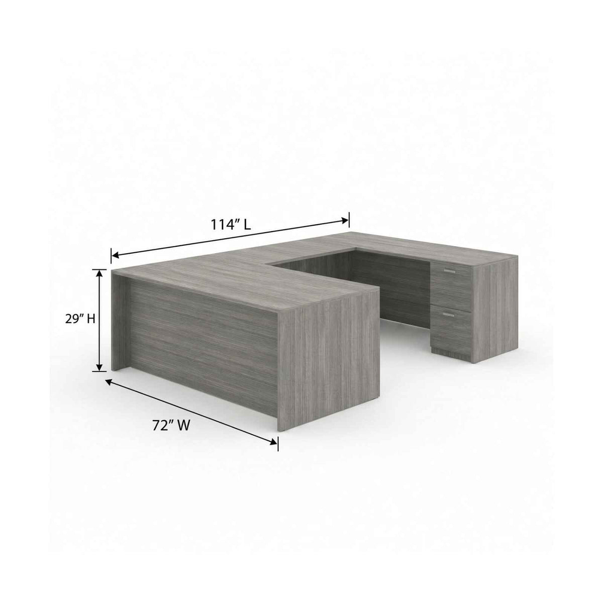 Bellagio U-Shaped Rectangular Desk