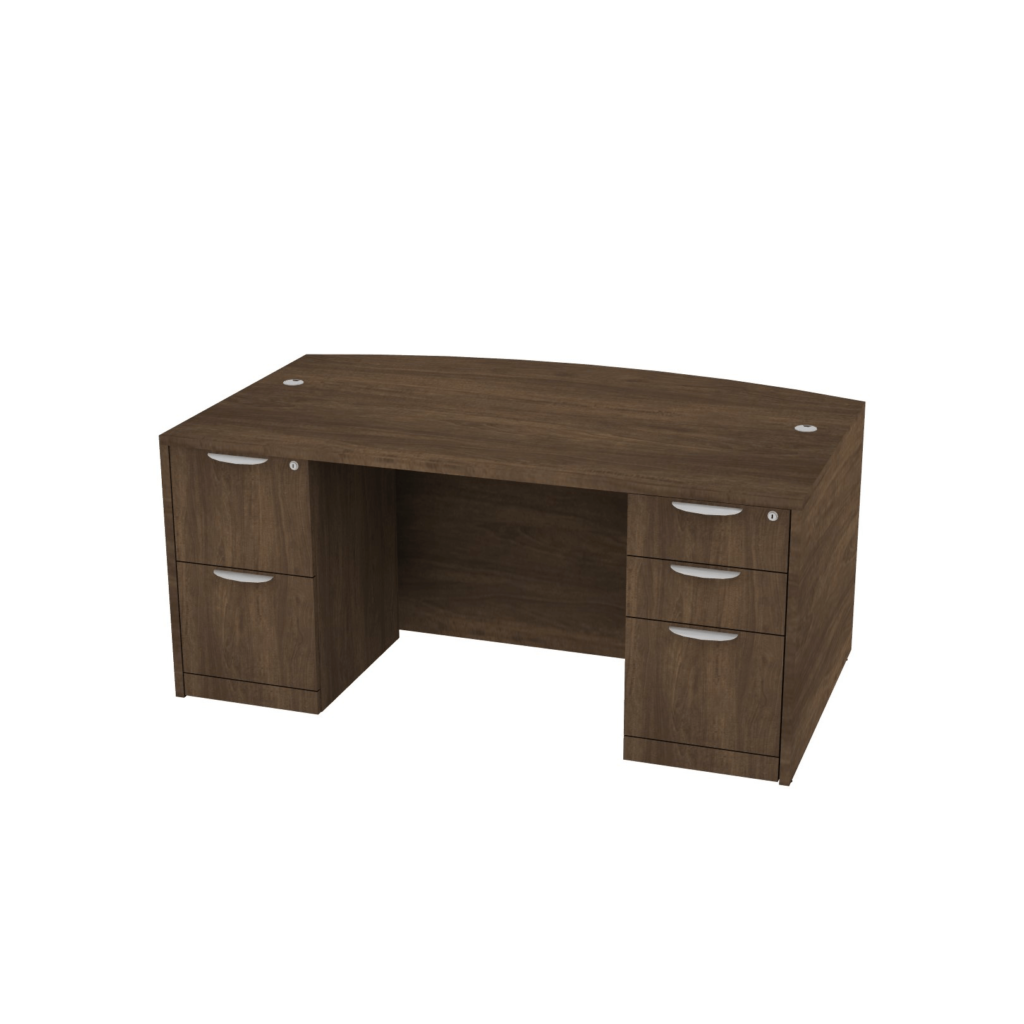 Bellagio 71"W Bow Front Double Pedestal Desk