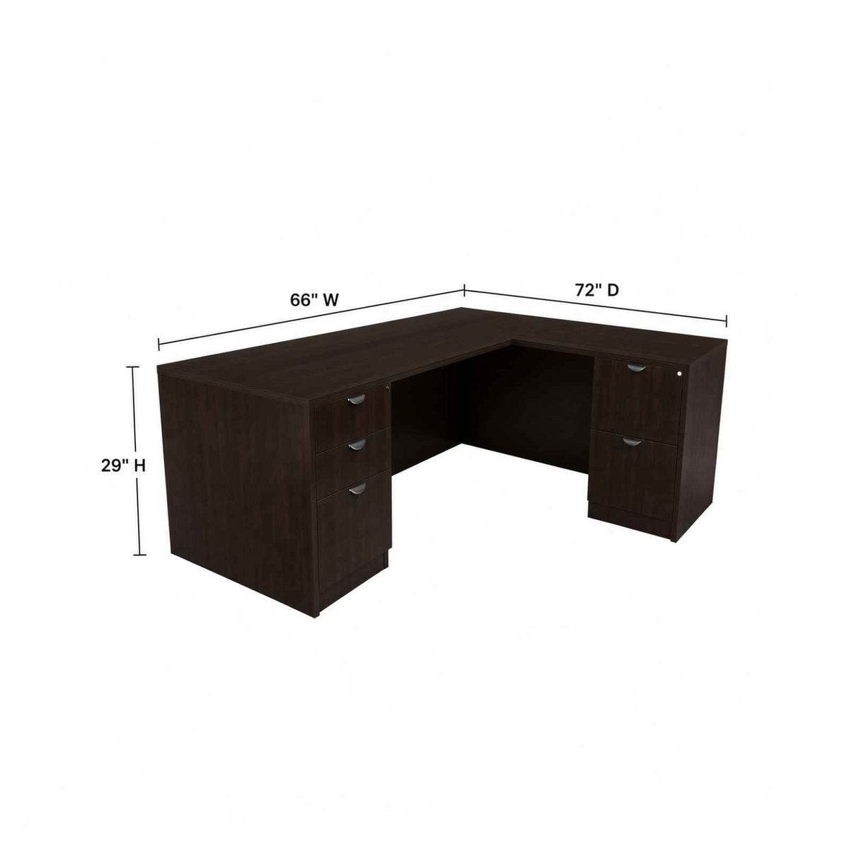 Carmel 66" L-Shaped Double Pedestal Desk