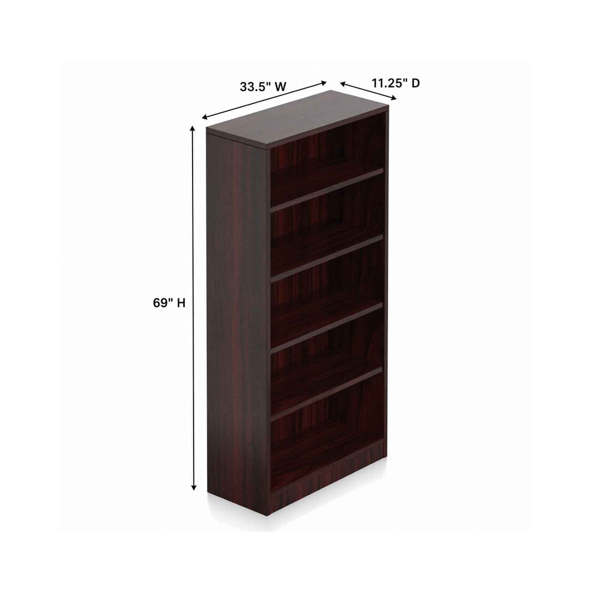 Carmel 69"H 5-Shelf Bookcase