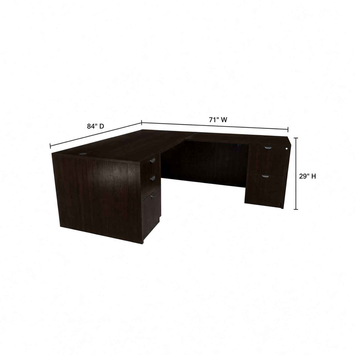 Carmel 71" L-Shaped Double Pedestal Desk