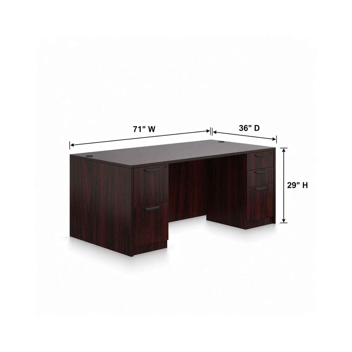 Carmel 71"W Double Pedestal Rectangular Desk