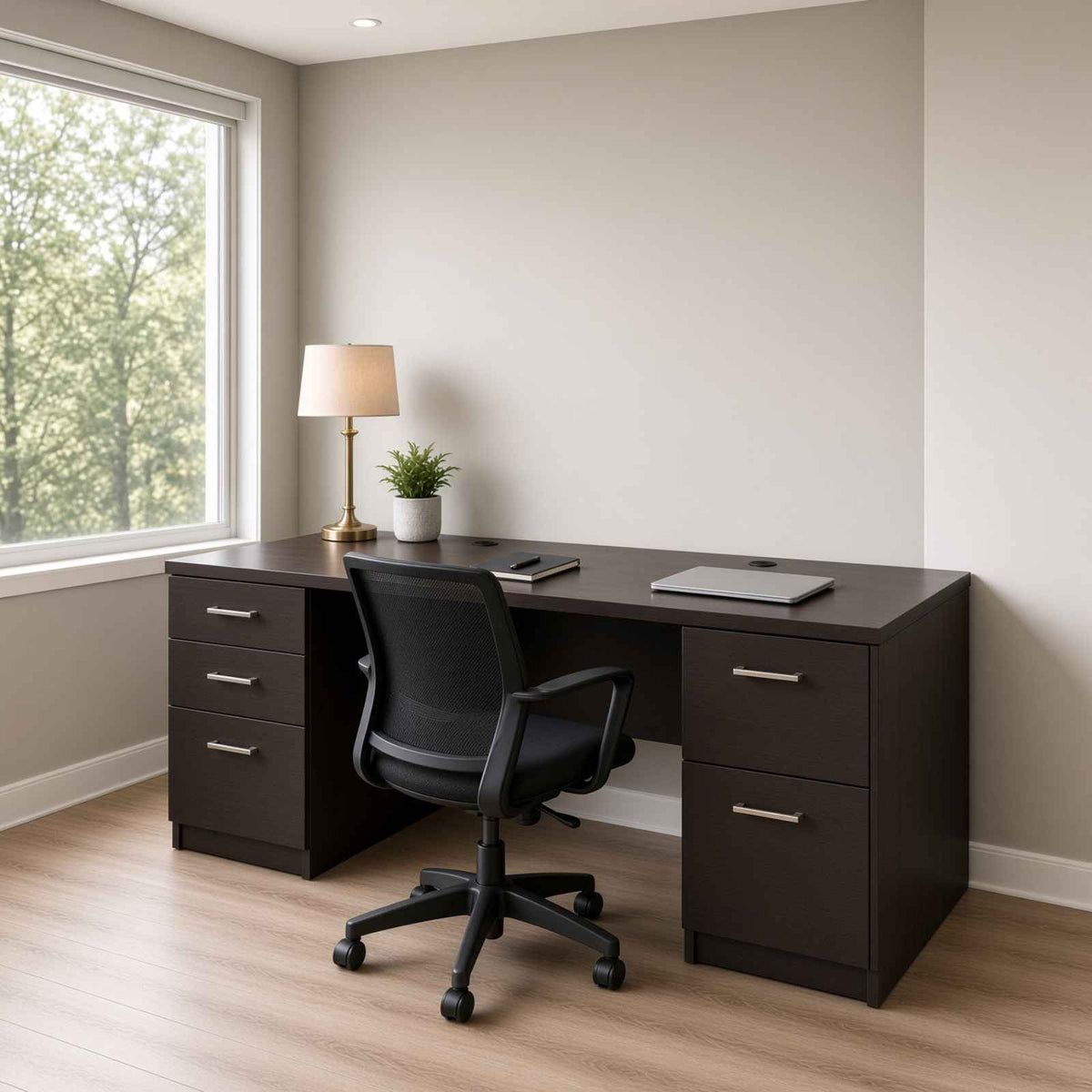 Carmel 71"W Storage Credenza with Full Double Pedestals