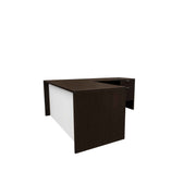Carmel L-Shaped Desk with White Modesty Panel