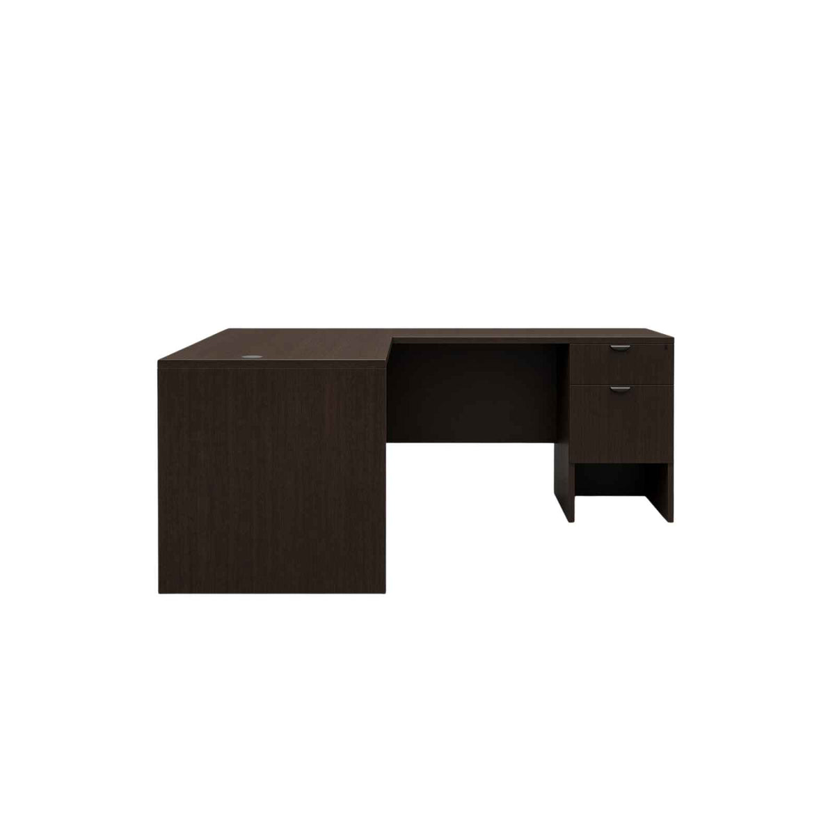 Carmel L-Shaped Desk with White Modesty Panel
