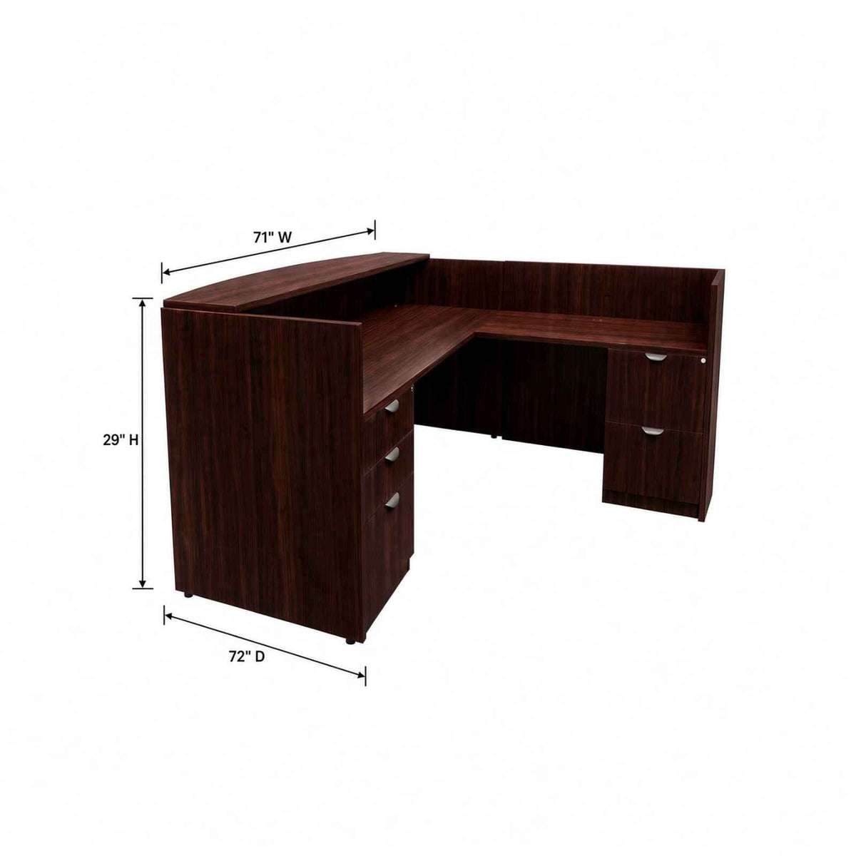 Carmel L-Shaped Reception Desk with Transaction Counter