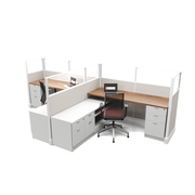 Modern Office Cubicles 6'x6' (53"H) ECO Upgraded White Trim