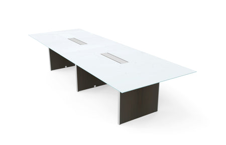 Santa Monica Glass Top Conference Office Table | 12’