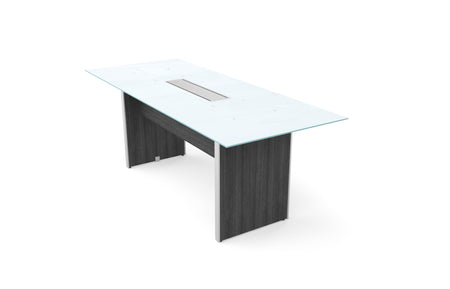 Santa Monica Glass Top Conference Office Table | 6’