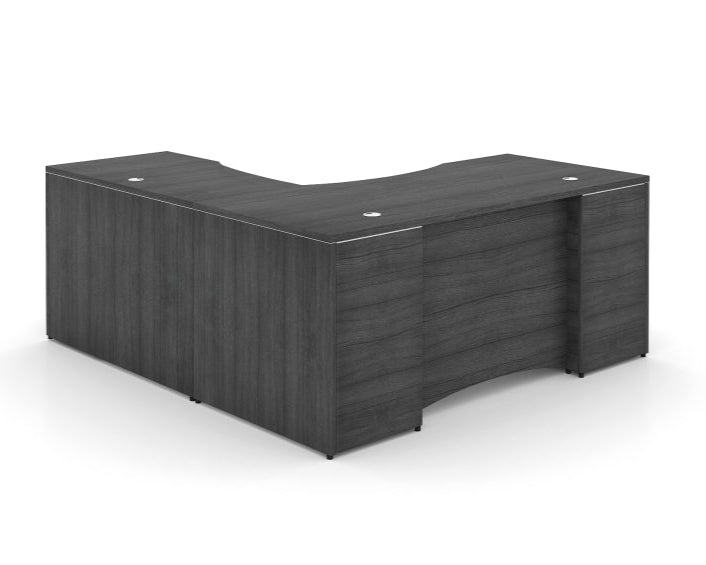 Santa Monica L-Shaped Executive Desk with Laminate Modesty Panel